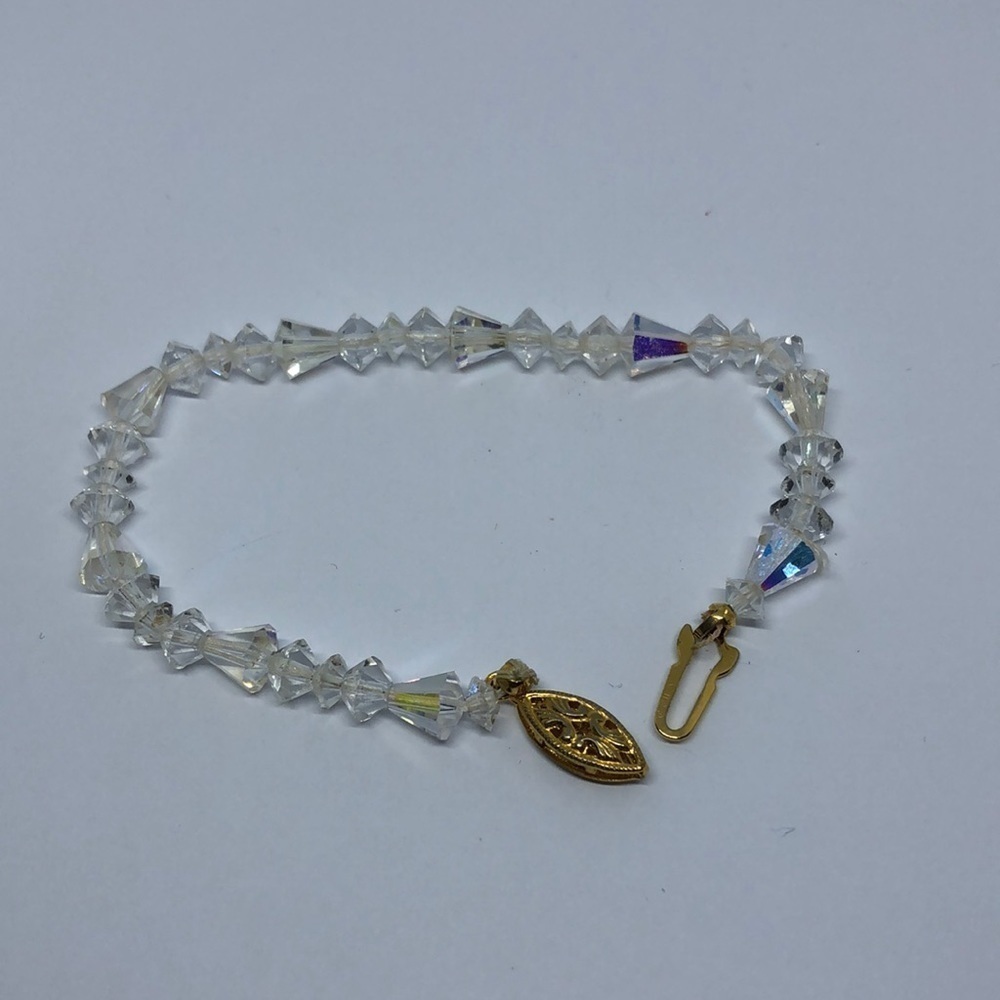 VINTAGE G.Sterling AB Crystals Elegant Glam Bracelet